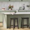 Amazon Basics Solid Wood Saddle-Seat Counter-Height Kitchen Island BarStool, 24-Inch Height