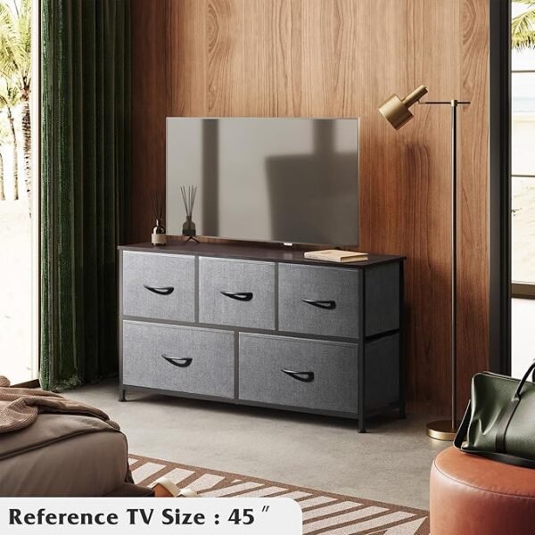 WLIVE Dresser for Bedroom with 5 Drawers, Wide Chest of Drawers