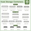 36-Piece Food Storage Containers with Lids(18 Containers & 18 Lids