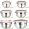 Mixing Bowls with Airtight Lids Set, 26PCS Stainless Steel Khaki Bowls