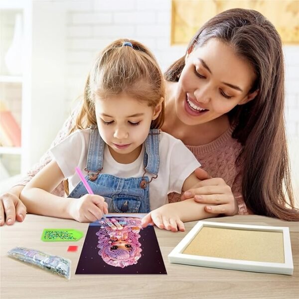 5D Diamond Painting Kits, Gem Art for Kids DIY Paint-by-Number Kits with Frame Arts and Crafts