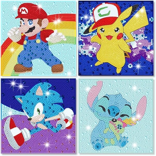 4 Pack Diamond Art Painting Kits for Kids - Arts and Crafts for Kids Ages 8-12