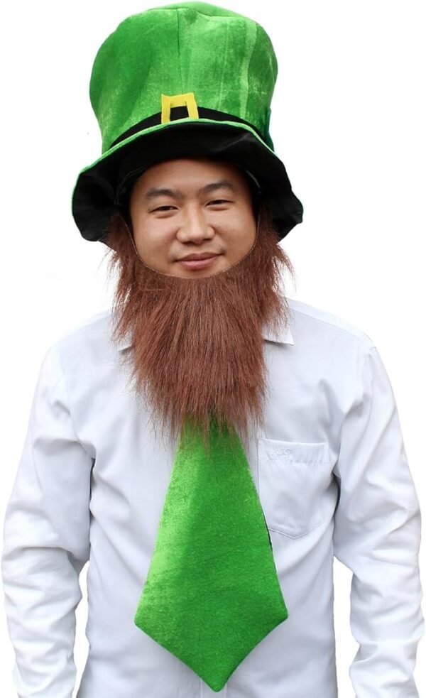 2 CreepyParty St. Patrick's Day Party Costume Suit Hat, Bow, Bow Tie, Beard, Scarf