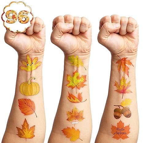 103 PCS Fall Leaf Happy Birthday Party Decorations Favors Supplies Temporary Tattoos Decor