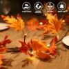 Fall Garland with Lights - 8.2Ft Maple Leaf Garland with Timer