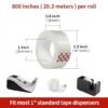 Turxayox 24 Rolls Transparent Tape Refills, Clear Tape, 3/4 x 800 Inches, Glossy