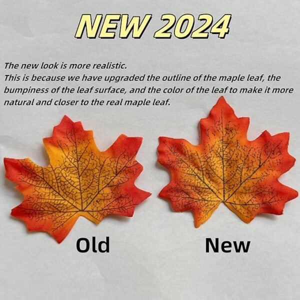 360 Pcs 8cm/3.1inch Artificial Maple Leaves 6 Colors Fall Leaves Thanksgiving Day Autumn