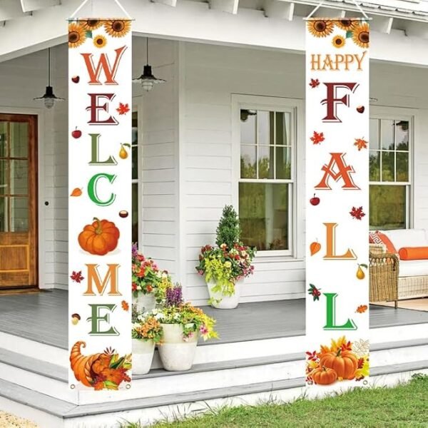 Fall Decorations for Home Fall Decor Welcome & Happy Fall Porch Banner