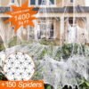 1400 sqft Halloween Spider Webs Decorations with 150 Extra Fake Spiders