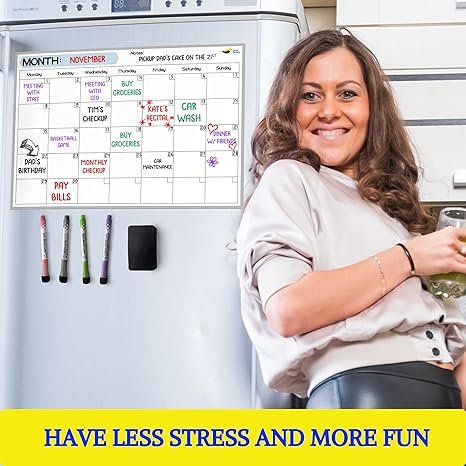 2 Quick Canary Monthly Calendar Whiteboard for Fridge 17x12