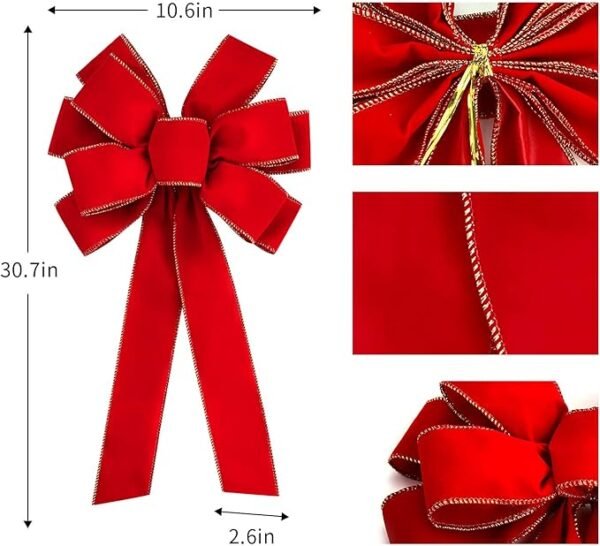 Iceyyyy 6 PCS Large Christmas Bow - 30.7" x 10.6" Christmas