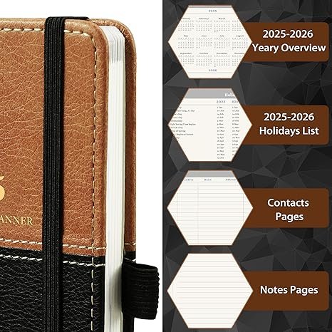 Lemome , Small Pocket Planner for Purse with Elastic Closure