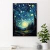 Starry Sky Diamond Art Kits for Adults, Forest Diamond Painting Kits with Round Diamonds