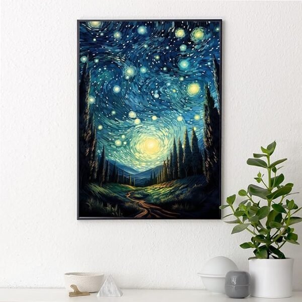 Starry Sky Diamond Art Kits for Adults, Forest Diamond Painting Kits with Round Diamonds