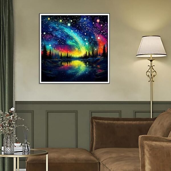 Ekuxom Starry Night Diamond Painting Kits for Adults, Aurora Diamond Art Kits for Adults