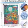 Mushroom Diamond Art Kits for Adults Moon Landscape Diamond Painting Kits