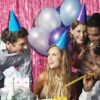 BOMSI 2 Pack Pink Backdrop Party Decorations Tinsel Curtain