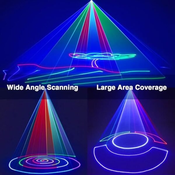 DJ Laser Party Lights, 3D Animation RGB Laser Stage Lighting, DMX512 Music Sound Activated Disco Projector Lights