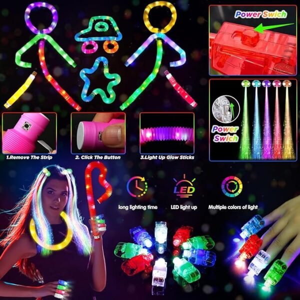 New Year Party Favors for Adults Kids, Glow Party Favors, Neon Light Up Party Favors 27 Rave Accessories, 56 LED Light Up Toys