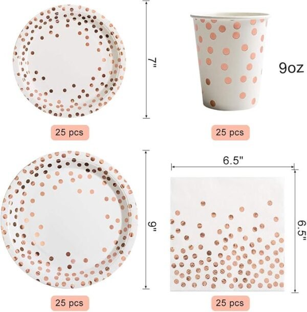 HOMIX 175 Pieces Rose Gold Party Supplies