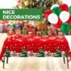 Christmas Plates Disposable Party Set, 189pcs Christmas Tableware, Serve 24, Red