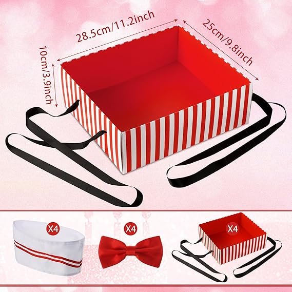 SATINIOR 16 Pcs Adult Waiter Costume Hot Dog Soda Jerk Movie Night Waiter