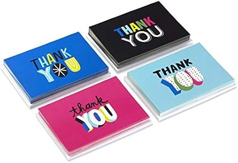 3 Hallmark Thank You Cards Assortment, Colorful Thanks (48 Cards with Envelopes)