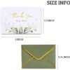 Winoo Design 100 PK Luxurious Gold Thank You Cards with Envelopes Bulk Sage Green - 5x3.5 Inches