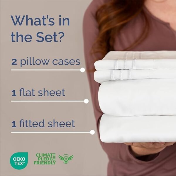 Queen Size 4 Piece Sheet Set - Comfy Breathable & Cooling Sheets