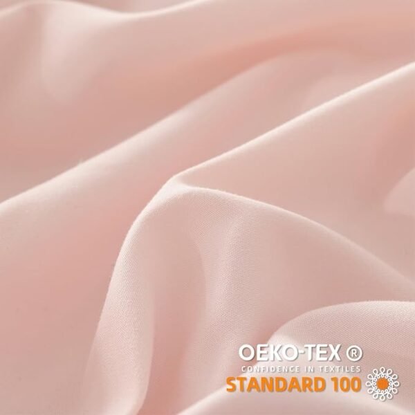 JANZAA Queen Size Comforter Blush Pink Comforter Set Set 3PCS (1 Ruffled Blush Comforter and 2 Pillow Cases)