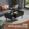 Sweetcrispy Coffee Table Black, Lift Top Coffee Tables for Living Room