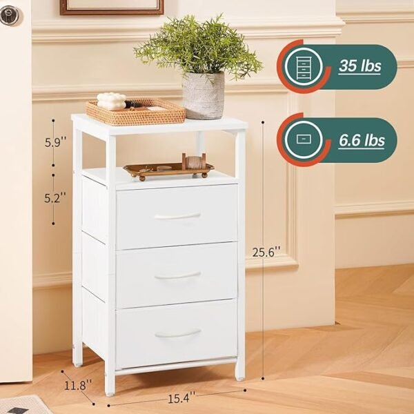 Yoobure Night Stand with Charging Station, 16 Colors LED Nightstand with USB Ports and Outlets