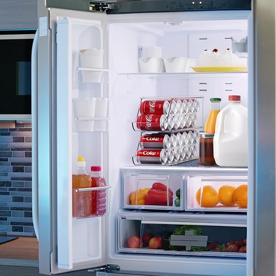 Sorbus Soda Can Organizer for Refrigerator Stackable Can Holder Dispenser with Lid