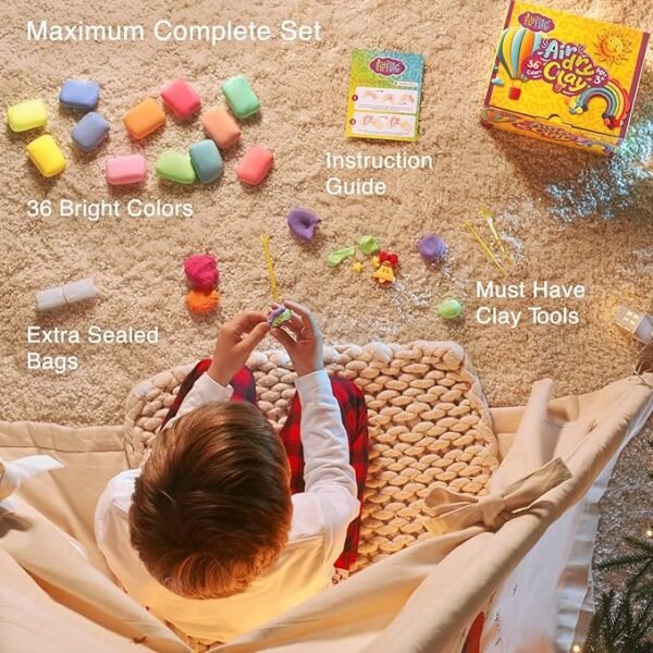 FlyFlag Air Dry Clay - 36 Colors, Soft & Ultra Light, Modeling Clay for Kids