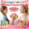 7july Crafts for Girls Ages 6-10 Make Your Own Flower Bouquet with Buttons and Felt Flowers, Vase Art and Craft for Children - DIY Activity Christmas Birthday Gift for Girls