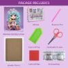 Ice Cream Girl Diamond Painting Kits, 5D Gem Art for Kids DIY Paint-by-Number Kits with Frame Arts and Crafts
