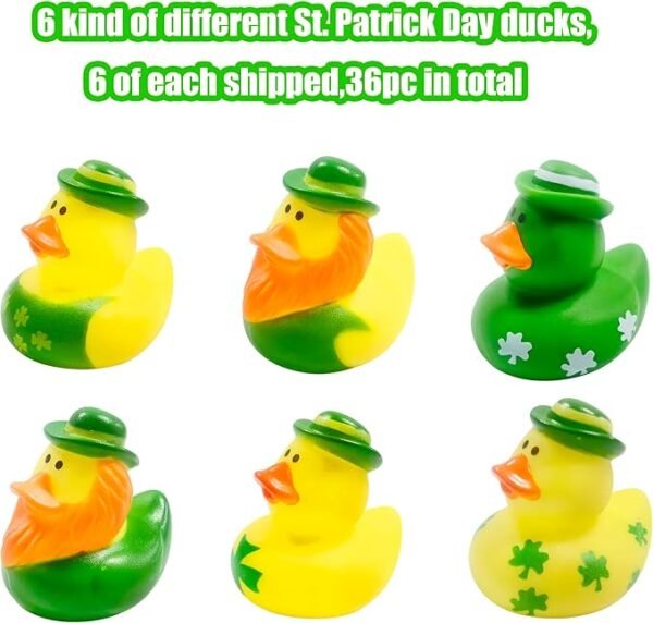 Holydeck 27 PCS St. Patrick's Day Rubber Ducks,Baby Showers Accessories,Mini 2.16" Duckies Bath Toys for Kids
