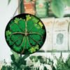 MATIHAY Shamrock Clover Acrylic Window Hanging, St Patrick's Day Decorations Good Luck Clover