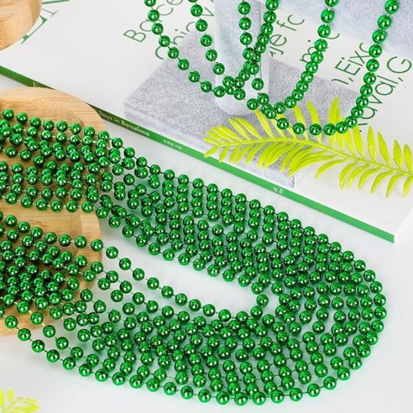 Mardi Gras Beads, 120 PCS Mardi Gras Accessories, 33 IN Green Bead Necklaces, St Patricks Day