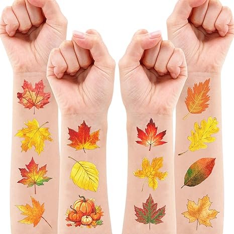 103 PCS Fall Leaf Happy Birthday Party Decorations Favors Supplies Temporary Tattoos Decor
