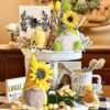 Gnome Plush Decorations for Home, Spring Summer Sunflower Decor