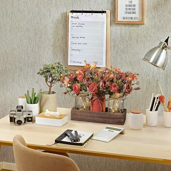 3 Pcs Mason Jar Centerpiece Table Decorations for Dining Table Decor Farmhouse Coffee Table