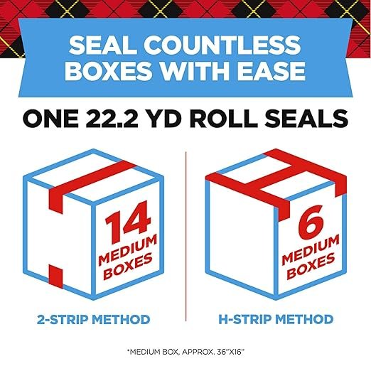 Scotch Heavy Duty Shipping Packing Tape, Clear, 1.88 in. x 22.2 yd., 6 Tape Rolls