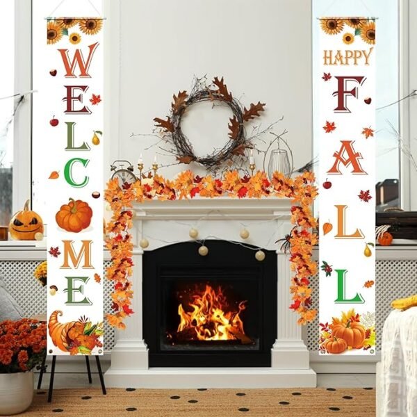 Fall Decorations for Home Fall Decor Welcome & Happy Fall Porch Banner