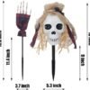 3 Pcs Halloween Pathway Lights Outdoor, 30 LEDs Halloween Skull and Arms Stake Lights