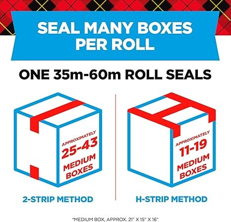 Scotch Heavy Duty Shipping Packing Tape, Clear, 1.88 in. x 54.6 yd., 6 Tape Rolls