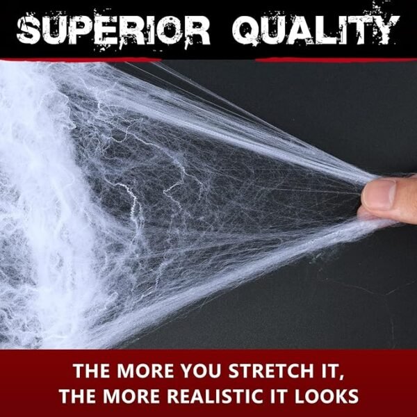 1400 sqft Halloween Spider Webs Decorations with 150 Extra Fake Spiders