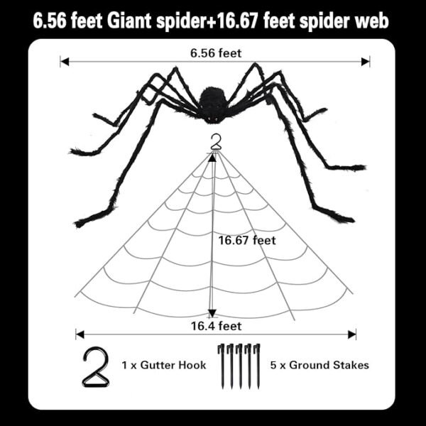 3 Qicodu 200" Halloween Spider Web + 79'' Giant Spider