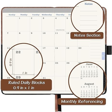 Lemome , Small Pocket Planner for Purse with Elastic Closure