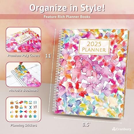 CRANBURY 2025 Planner Book 8.5x11 (Watercolor)